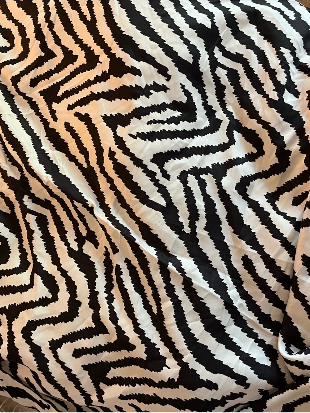 Black & White Zebra Print satin luxury scarf